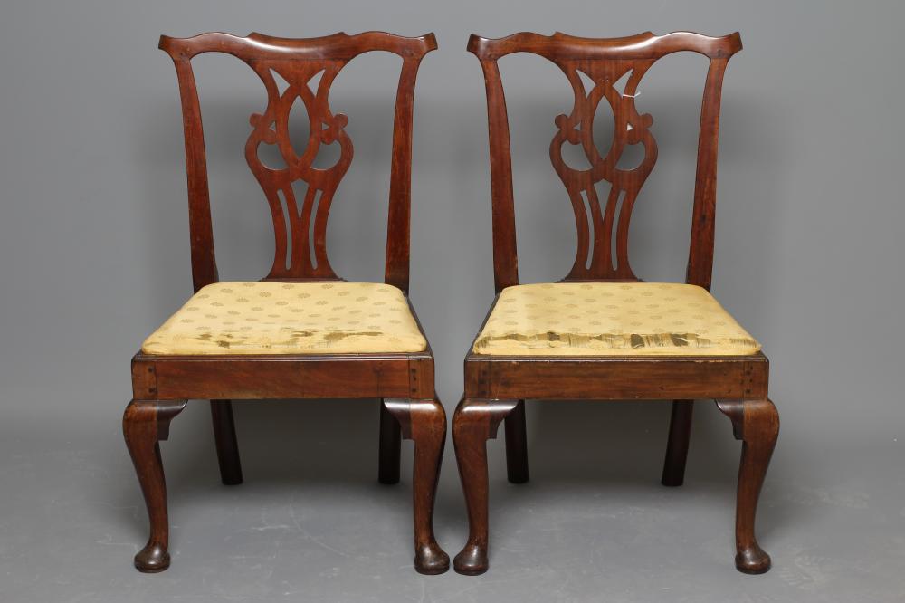 A PAIR OF GEORGE II MAHOGANY SIDE CHAIRS Image