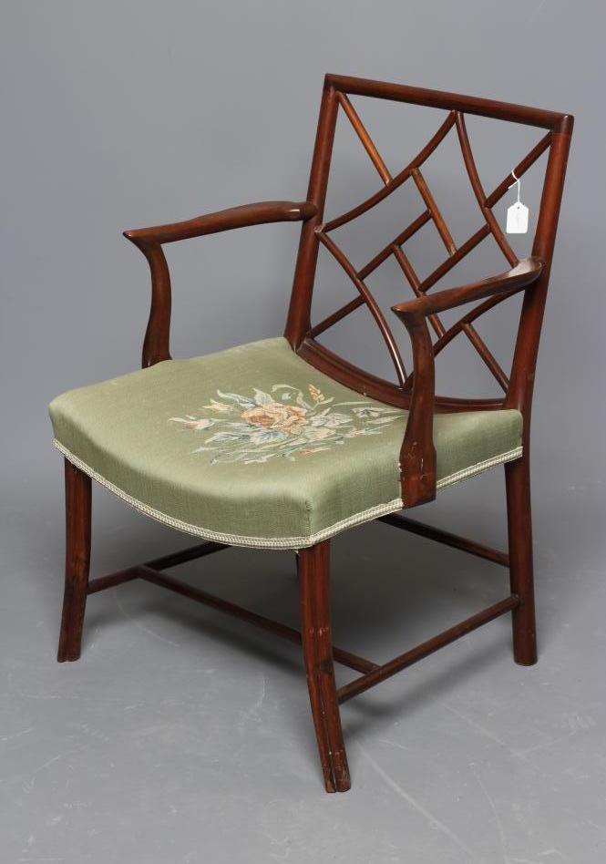 A SCOTTISH MAHOGANY COCKPEN CHAIR Image