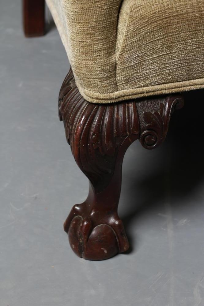 A MAHOGANY FRAMED WING ARMCHAIR of Georgian design Image