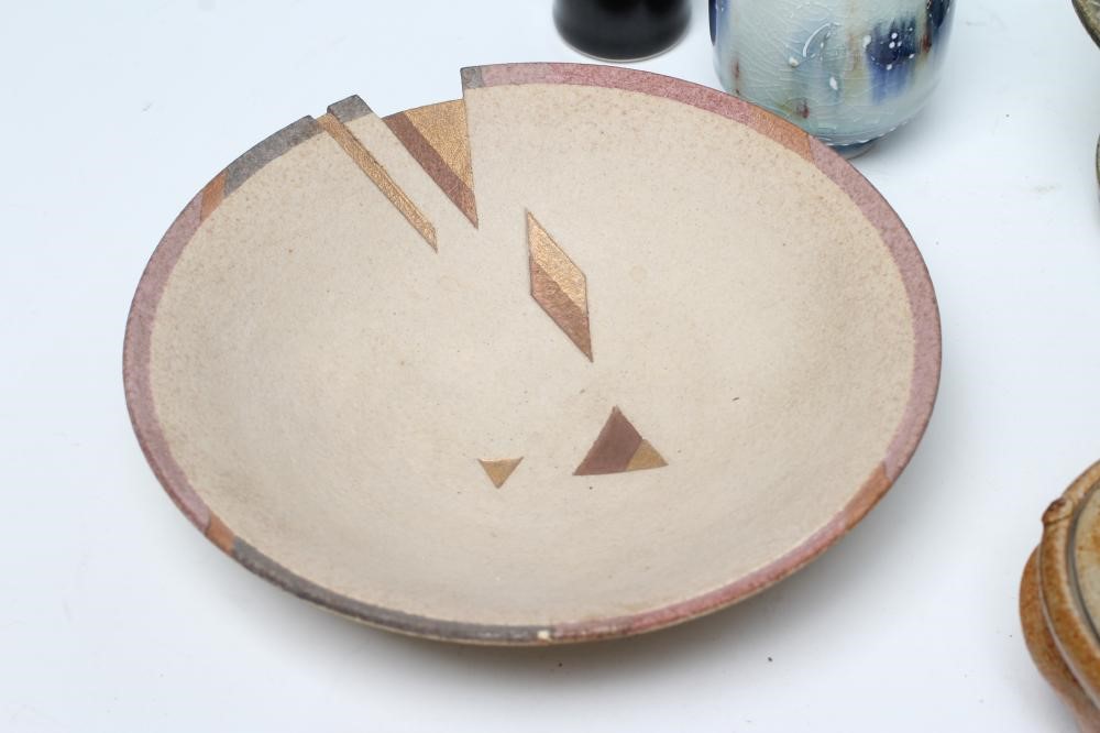 A & J YOUNG (b.1949 and 1950) - a green glazed stoneware box and cover of flared circular form Image