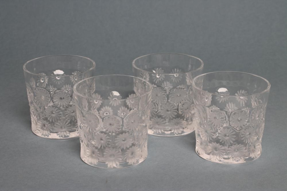 A SET OF FOUR LALIQUE "MARGUERITES" TUMBLERS Image