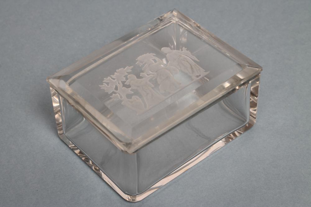 A BOX AND COVER of plain canted oblong form Image