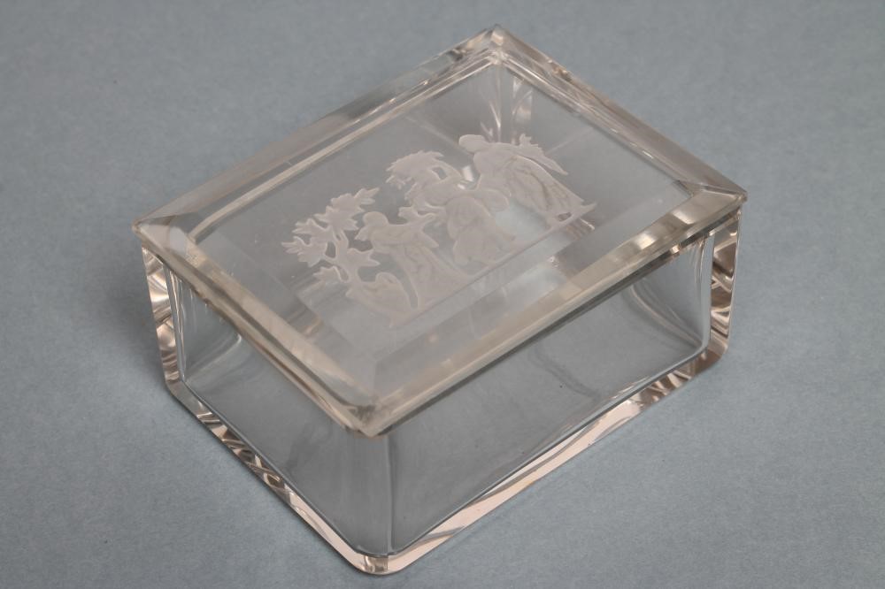 A BOX AND COVER of plain canted oblong form Image