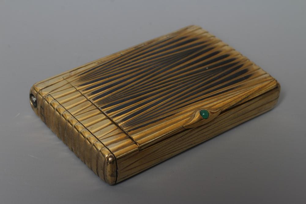 A FRENCH ART DECO SILVER GILT COMBINATION CIGARETTE/VESTA CASE Image