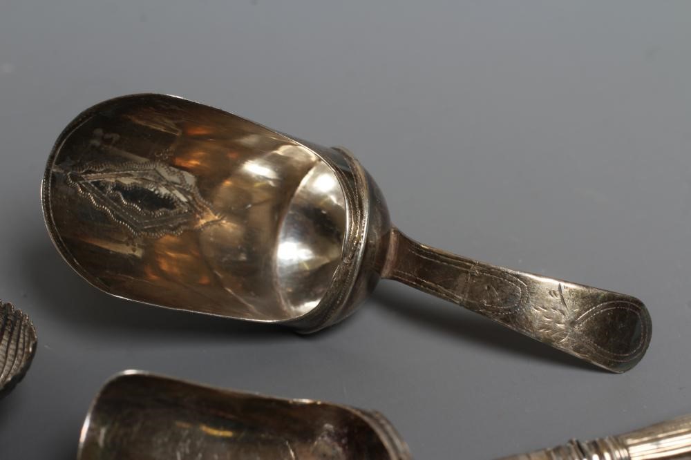 A GEORGE III SILVER LEAF CADDY SPOON by Edward Mayfield or Elizabeth Morley Image