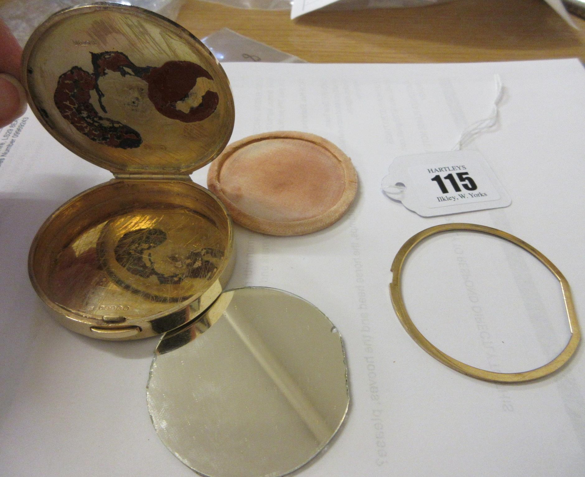 A CARTIER ART DECO 9CT GOLD CIRCULAR COMPACT Image