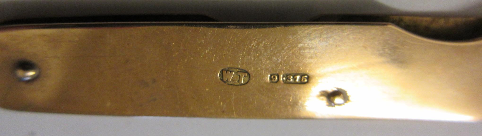 A LATE VICTORIAN 9CT GOLD CASED PEN KNIFE by William Turner & Co., Chester 1901, with two hinged Image