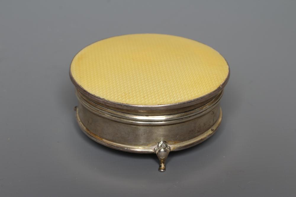 AN ART DECO SILVER AND ENAMEL DRESSING TABLE BOX by Henry Clifford Davis Image