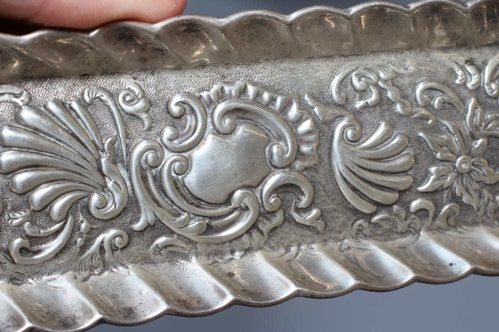 A LATE VICTORIAN SILVER PEN TRAY Image