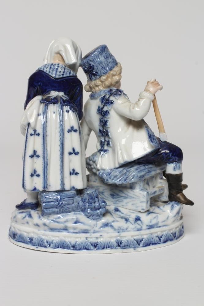 A CRISTOFORO PORCELAIN FIGURE GROUP ALLEGORICAL OF WINTER Image