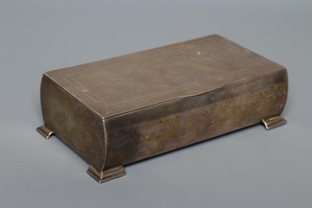 AN ART DECO SILVER CIGARETTE BOX by John Rose, Birmingham 1938 Image