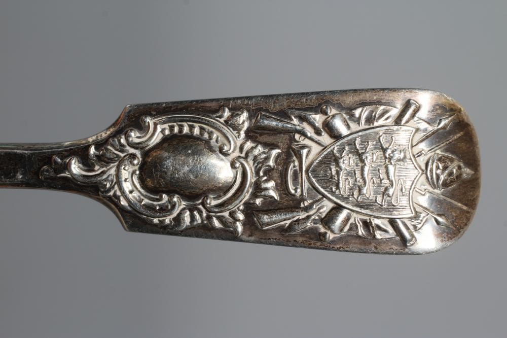 AN EDWARDIAN SILVER FIDDLE PATTERN TABLESPOON by Charles T Maine Image