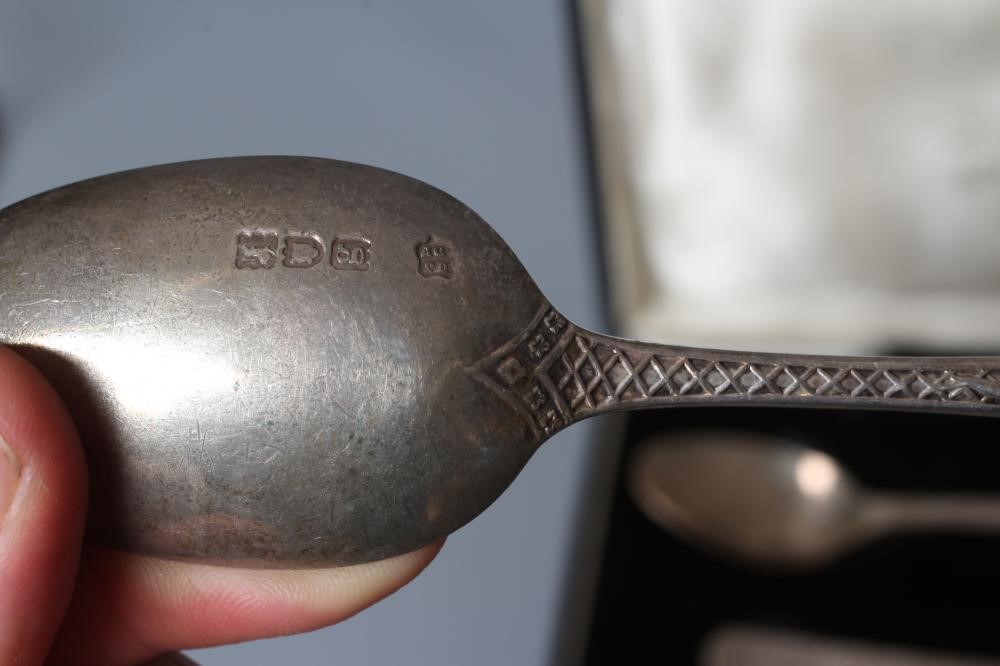 AN EDWARDIAN SILVER CHRISTENING SPOON AND FORK by Jackson & Fullerton Image