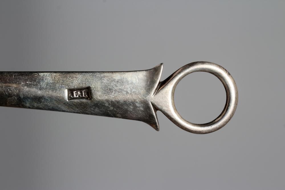 A GEORGE III SILVER MEAT SKEWER by Thomas Tookey, mid 18th century, no town or date letter, 11" Image