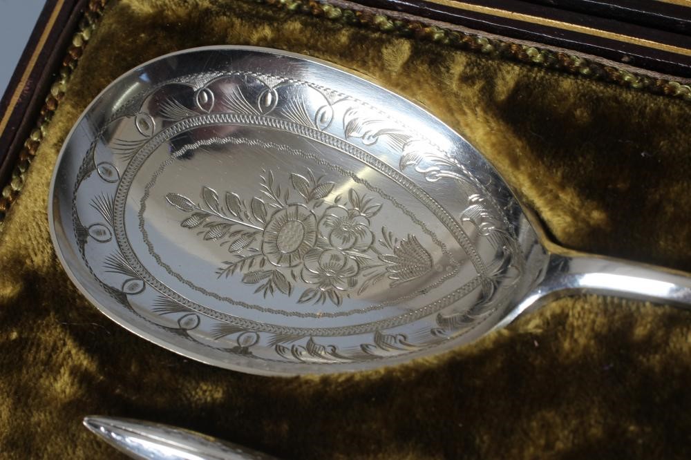A PAIR OF EARLY VICTORIAN SILVER OLD ENGLISH PATTERN TABLE SPOONS by John James Whiting Image