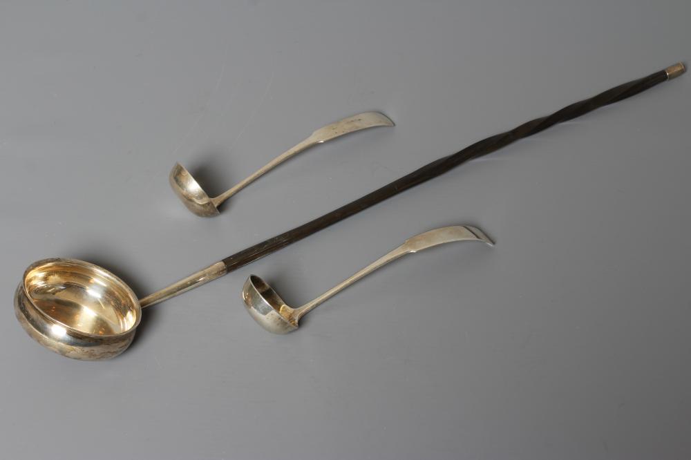 A PAIR OF LATE GEORGE III SCOTTISH SILVER FIDDLE PATTERN CREAM LADLES probably by George Fenwick Image