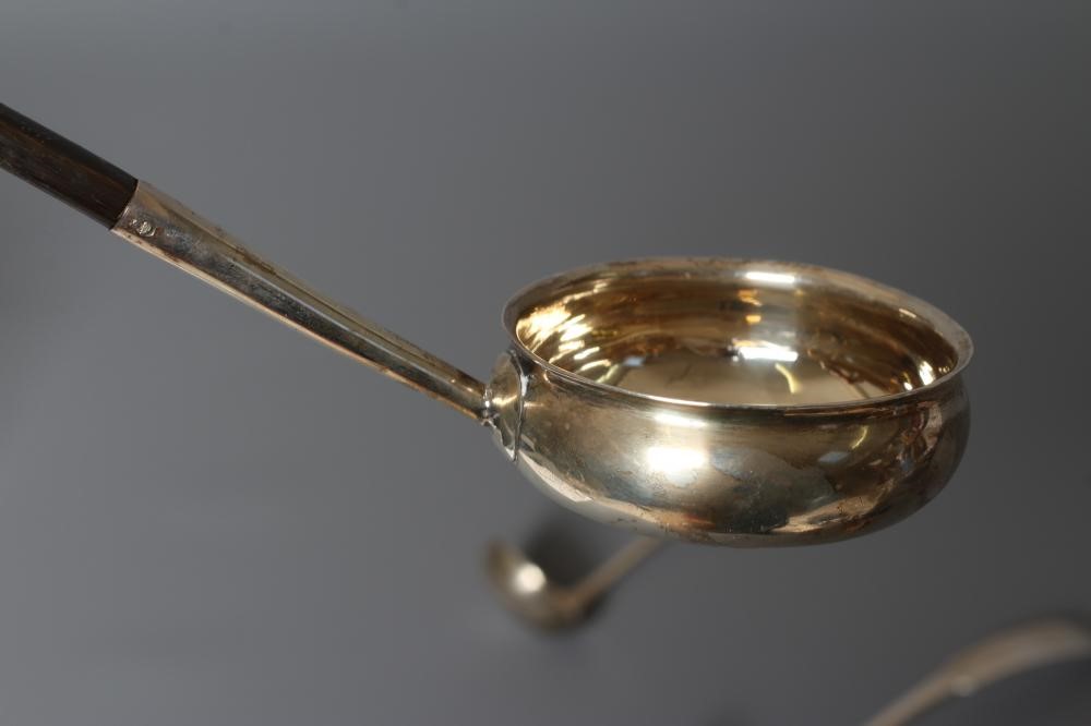 A PAIR OF LATE GEORGE III SCOTTISH SILVER FIDDLE PATTERN CREAM LADLES probably by George Fenwick Image