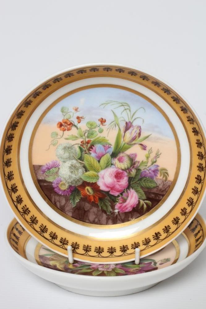 A COLLECTION OF CONTINENTAL PORCELAIN comprising a flower encrusted Meissen cabinet cup and saucer Image