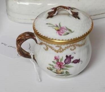 A COLLECTION OF CONTINENTAL PORCELAIN comprising a flower encrusted Meissen cabinet cup and saucer Image