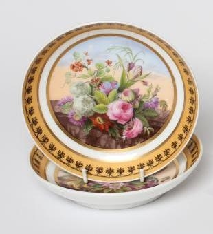 A COLLECTION OF CONTINENTAL PORCELAIN comprising a flower encrusted Meissen cabinet cup and saucer Image