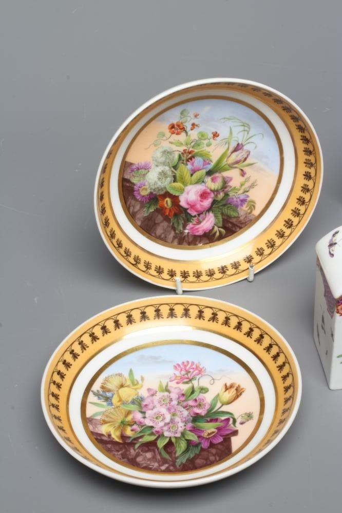 A COLLECTION OF CONTINENTAL PORCELAIN comprising a flower encrusted Meissen cabinet cup and saucer Image
