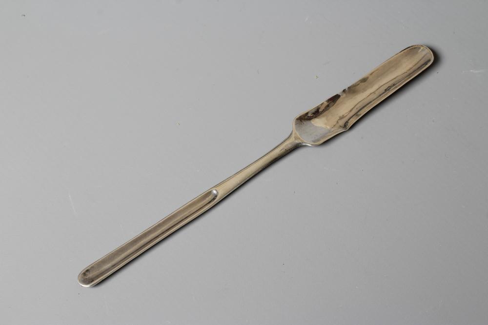 A GEORGE III SILVER MARROW SCOOP by Joseph Bell II, London 1760, with shell back, 8 1/2" long, 1oz Image