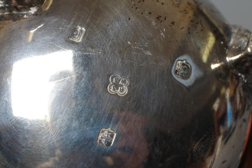 A PAIR OF LATE VICTORIAN SCOTTISH SILVER CAULDRON SALTS by R & W Sorley Image