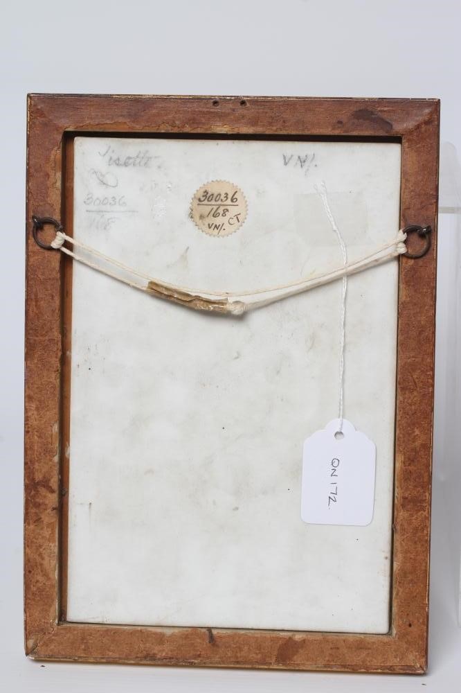 A HOHENBERG PORCELAIN PLAQUE painted by Wagner with a half length portrait of Lisette, signed, Image