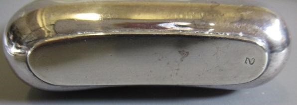 A SILVER HIP FLASK by G & J W Hawksley, Sheffield 1931, of plain rounded oblong form with pull-off Image