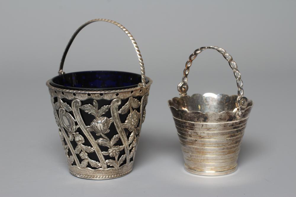 A LATE VICTORIAN SILVER CREAM PAIL by Levi & Salaman Image