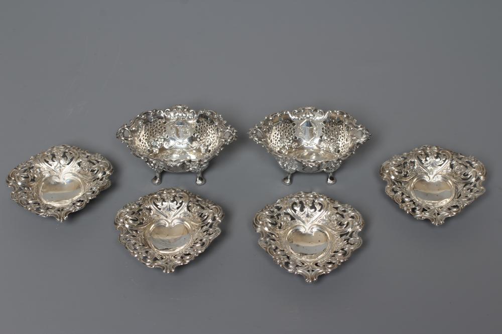 A SET OF FOUR LATE VICTORIAN SILVER BON-BON DISHES by Deakin & Francis Image