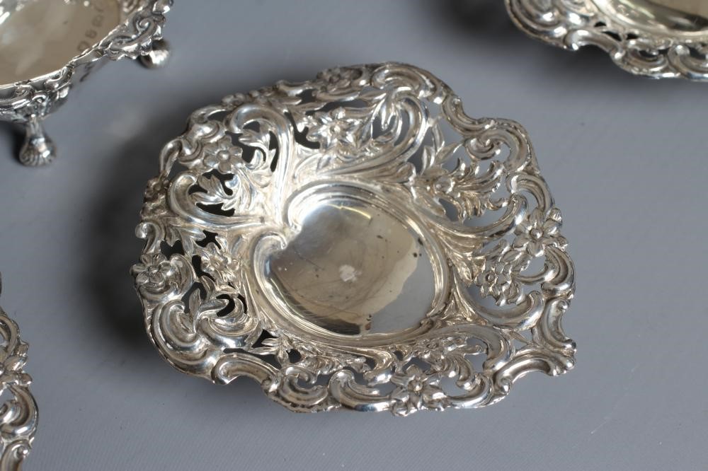 A SET OF FOUR LATE VICTORIAN SILVER BON-BON DISHES by Deakin & Francis Image