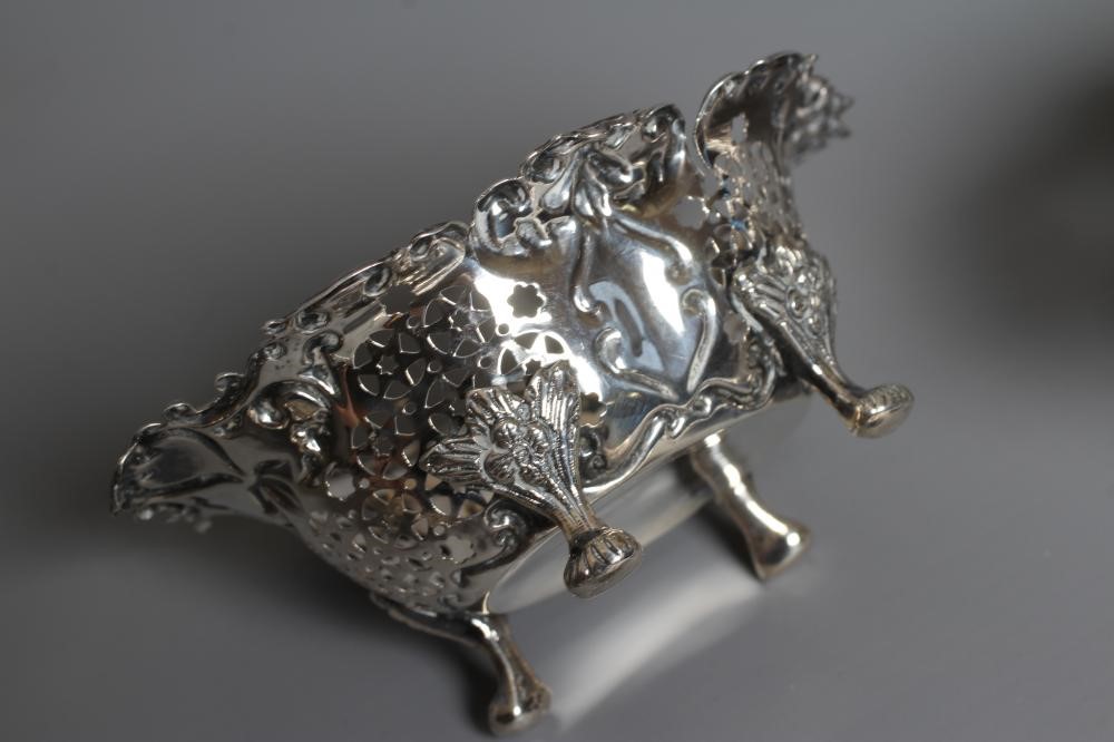 A SET OF FOUR LATE VICTORIAN SILVER BON-BON DISHES by Deakin & Francis Image