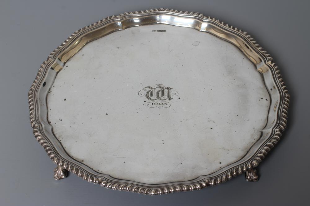 A SILVER SALVER by Fattorini & Sons Image