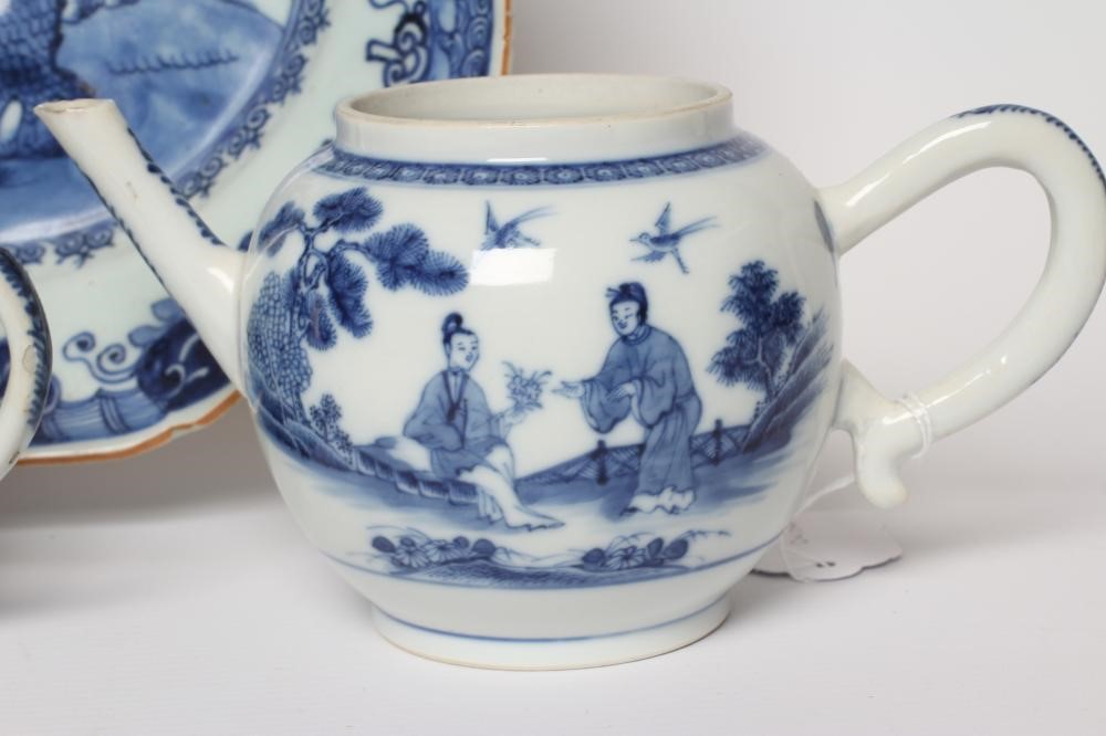 A COLLECTION OF CHINESE BLUE AND WHITE PAINTED PORCELAIN comprising a canted oblong meat dish with Image