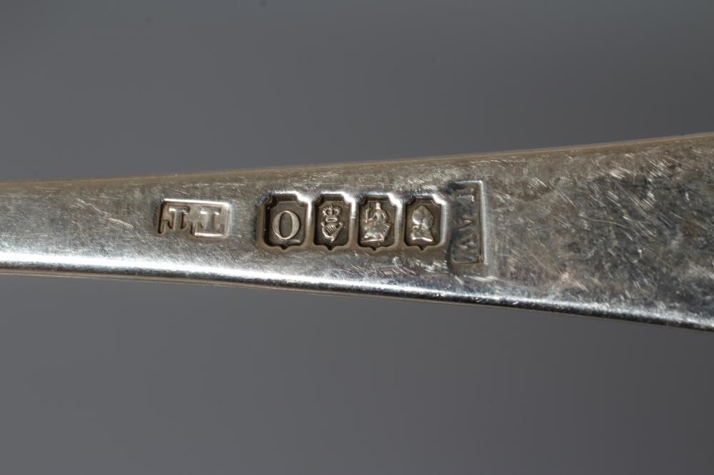 A SET OF TEN WILLIAM IV IRISH SILVER OLD ENGLISH PATTERN TABLE FORKS by Thomas Townsend, Dublin Image