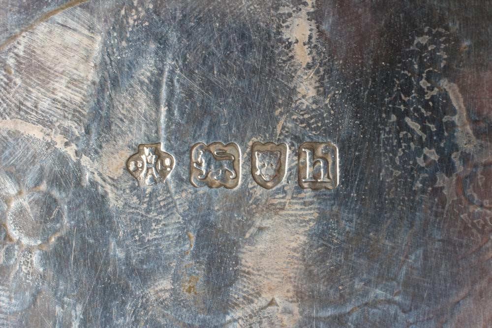 AN EDWARDIAN SILVER SMALL SALVER by William Hutton & Sons Ltd. Image
