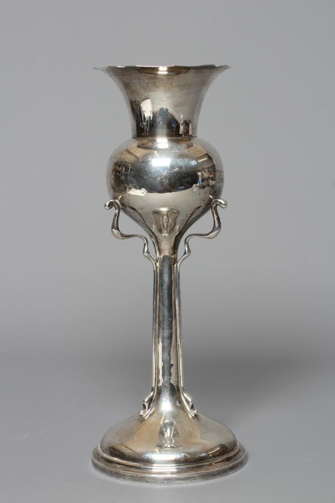 AN EDWARDIAN SILVER VASE by Walker and Hall Image