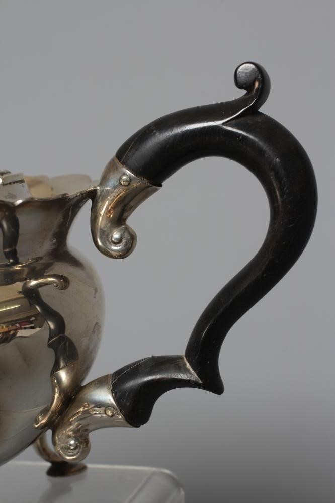 AN EDWARDIAN SILVER THREE PIECE TEA SERVICE by J Sherwood & Sons Image