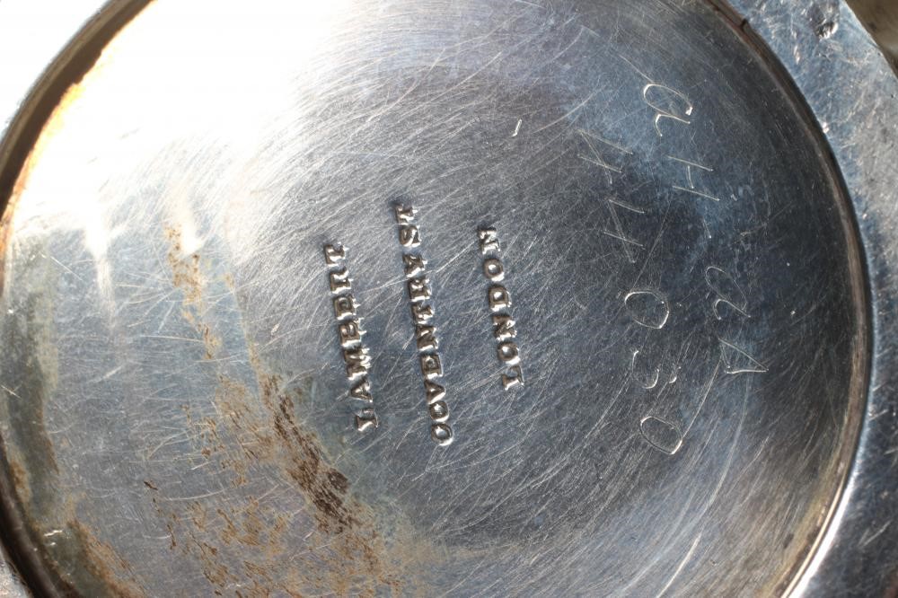 AN EDWARDIAN SILVER HOT MILK JUG by Lambert & Co. Image