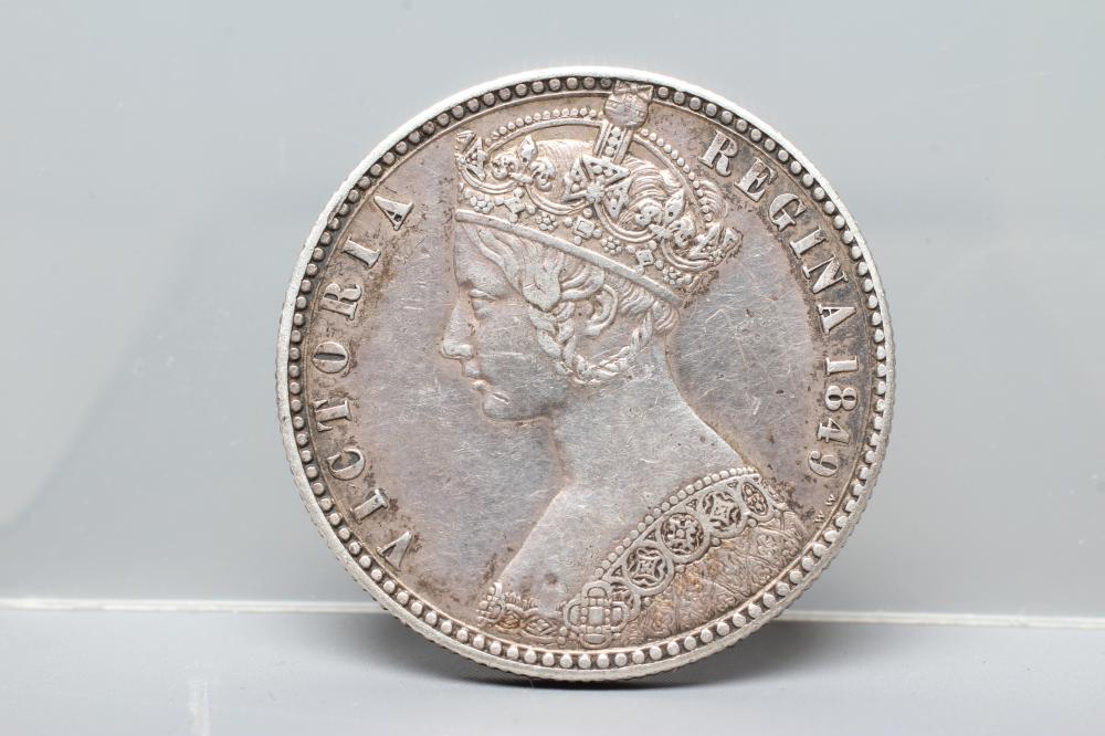 A VICTORIA 'GODLESS' ONE FLORIN, 1849, 11.2g (Est. plus 24% premium inc. VAT) Image