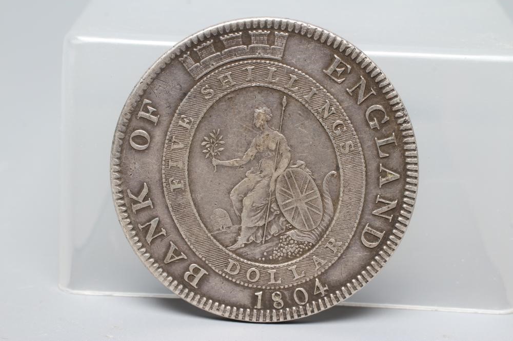 A GEORGE III FIVE SHILLINGS (DOLLAR), 1804, Bank of England, 26.8g (Est. plus 24% premium inc. VAT) Image