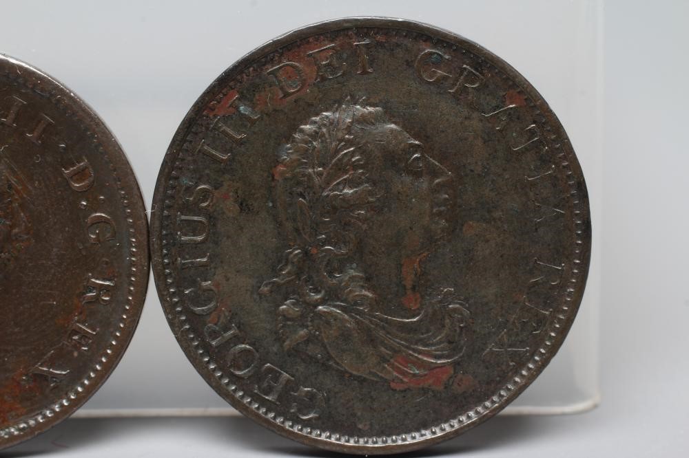 TWO GEORGE III HALFPENNIES, 1799 and 1806 (Est. plus 24% premium inc. VAT) Image
