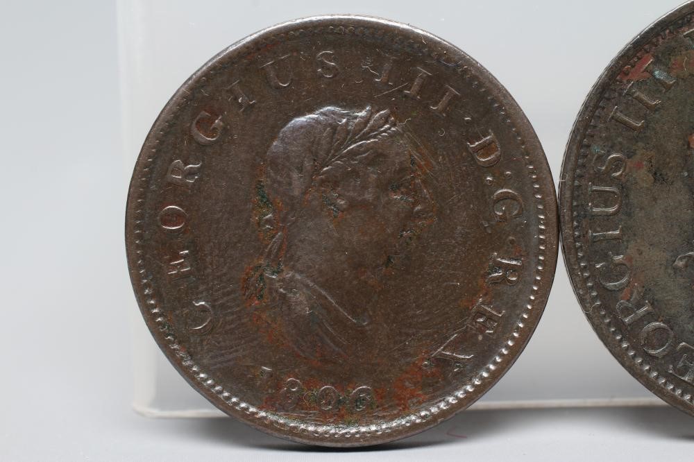 TWO GEORGE III HALFPENNIES, 1799 and 1806 (Est. plus 24% premium inc. VAT) Image