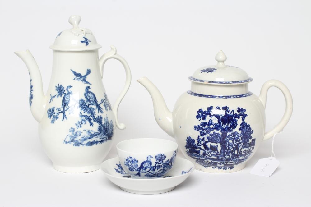 A CAUGHLEY PORCELAIN BIRDS IN BRANCHES COFFEE POT AND COVER Image