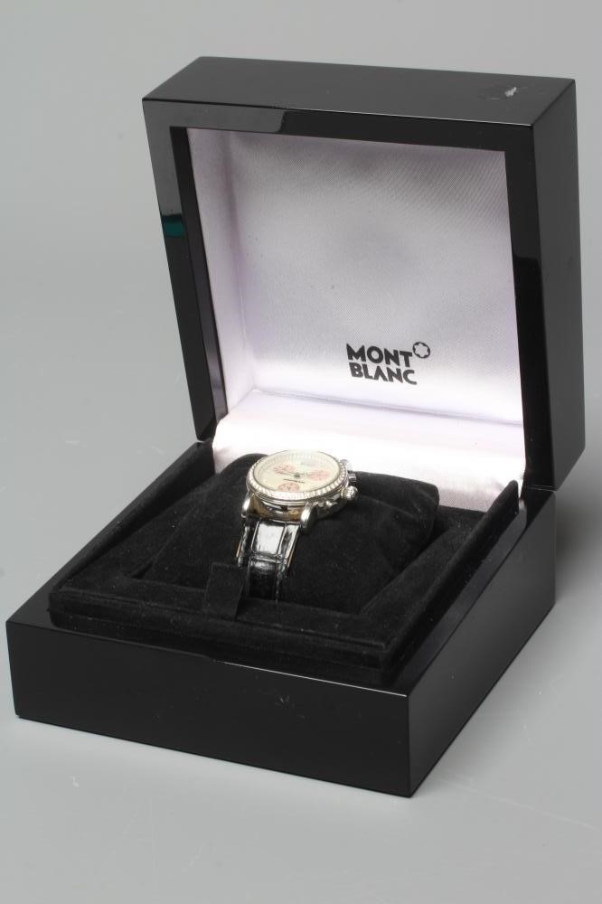 A LADY'S MONTBLANC DIAMOND ARTISAN MEISTERSTUCK CHRONOGRAPH Image