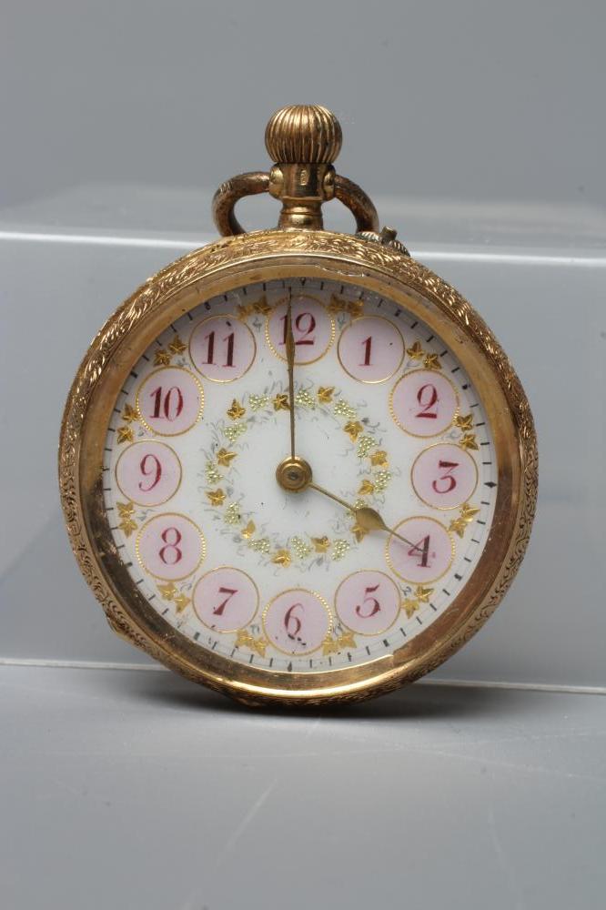 A LADYS TOP WIND POCKET WATCH Image