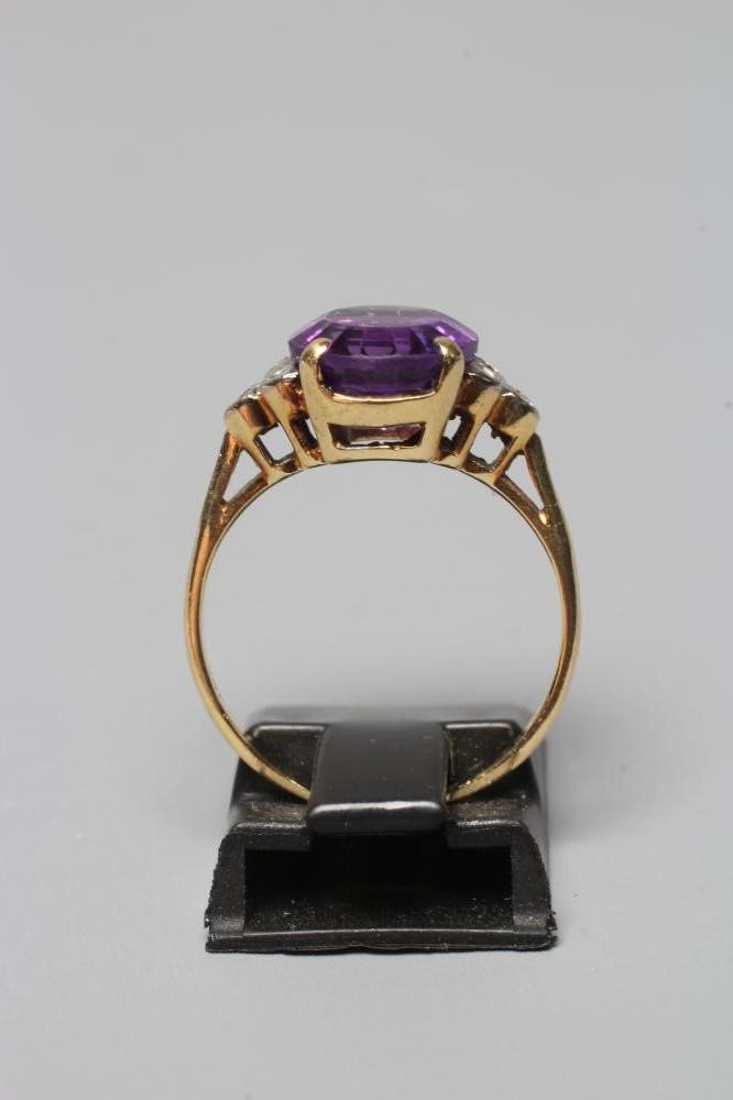 AN AMETHYST AND DIAMOND DRESS RING Image
