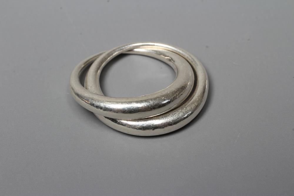 A GEORG JENSEN SILVER LUNA RING designed by Kim Buck, no. 447, stamped 925, size M (Est. plus 24% Image