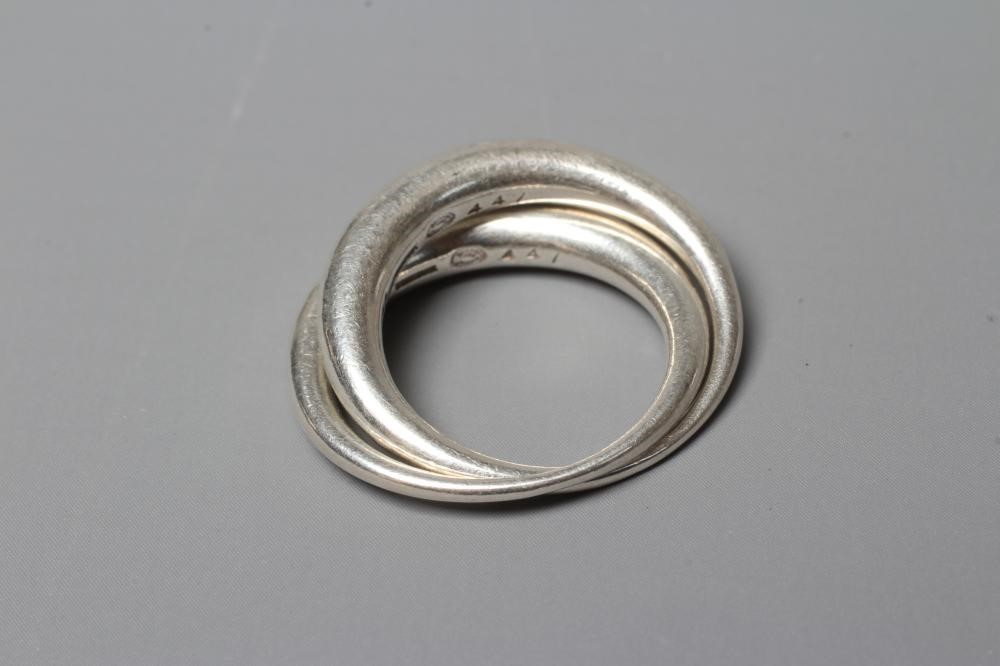 A GEORG JENSEN SILVER LUNA RING designed by Kim Buck, no. 447, stamped 925, size M (Est. plus 24% Image